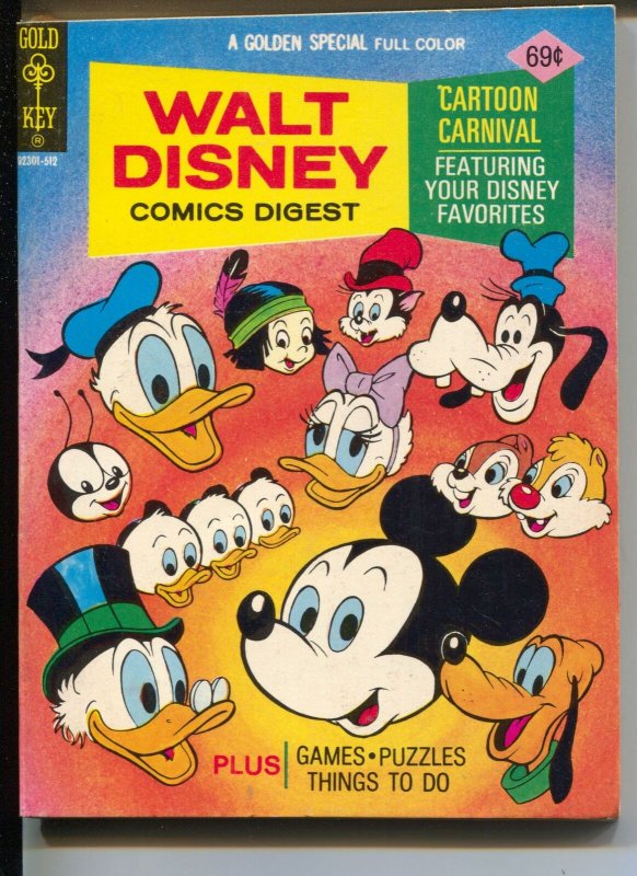 Walt Disney Comic Digest #56 1975-Cartoon Carnival-Carl Barks art-VF