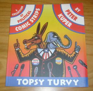 Topsy Turvy SC VF/NM collection of political comic strips by peter kuper - 2000