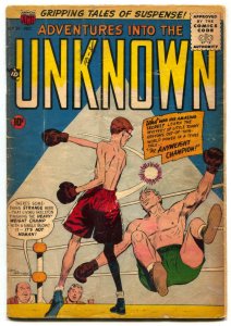 Adventures Into The Unknown #91 1957- ACG -boxing cover VG-