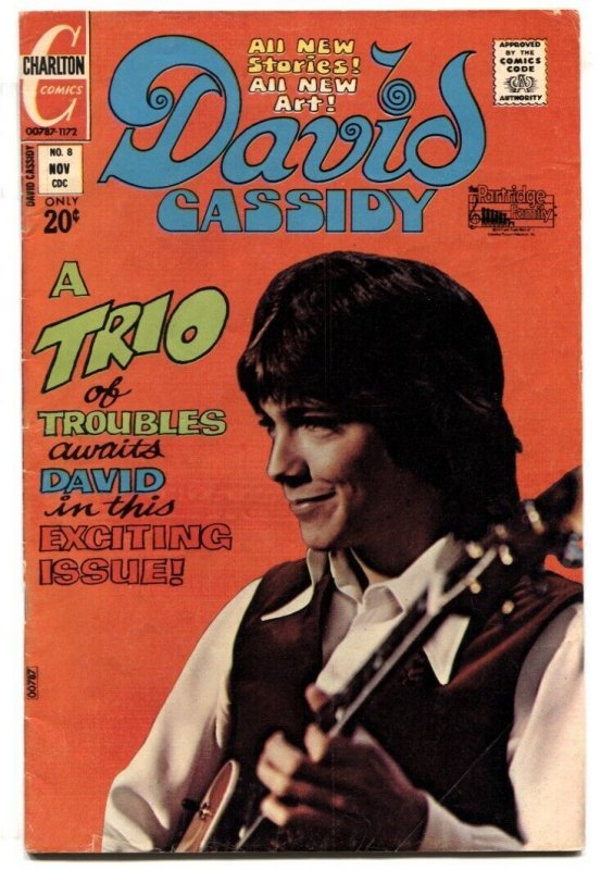 David Cassidy #8 1972- Partridge Family- Charlton comics VG/F