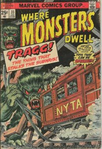 Where Monsters Dwell #33 ORIGINAL Vintage 1975 Marvel Comics Horror