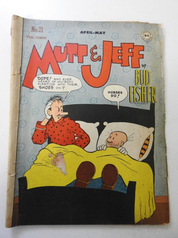 Mutt & Jeff #21 (1946) VG- 1 in spine split, centerfold detached bottom staple