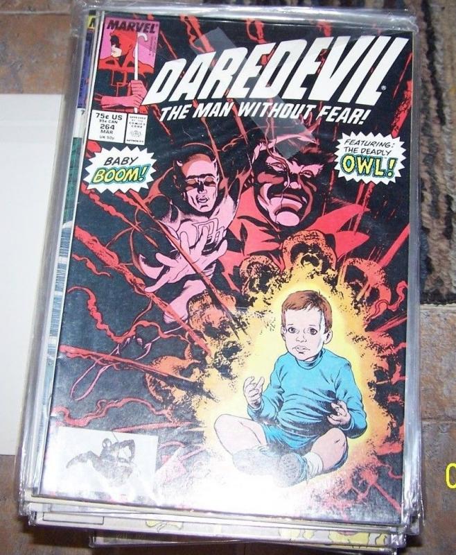 Daredevil comic  # 264 (Mar 1989, Marvel) the owl  baby boom steve ditko art