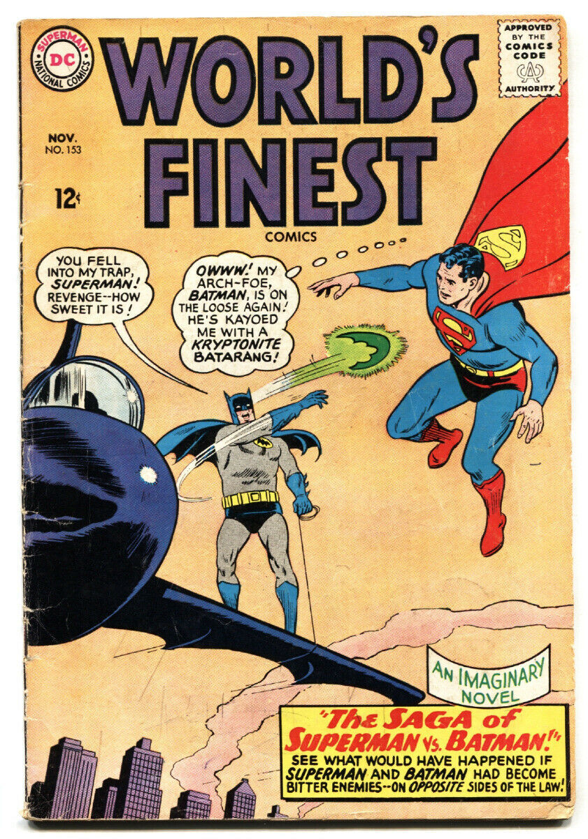 WORLDS FINEST #153 - Batman slaps Robin meme issue- 1965 VG | Comic Books -  Silver Age, DC Comics, Batman, Superhero / HipComic