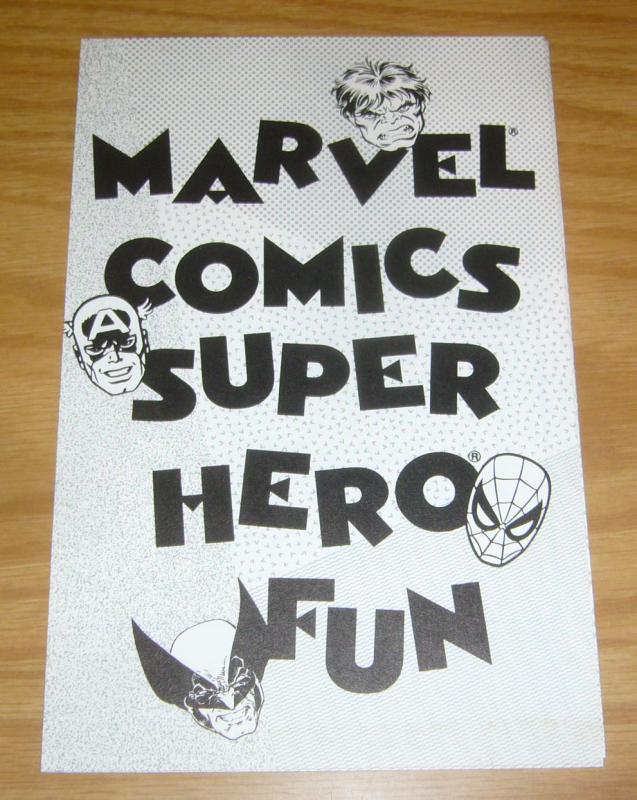 Marvel Comics Super Hero Fun - activity page & poster from 1989 spider-man hulk