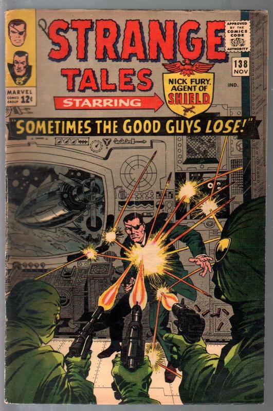 Strange Tales #138 1965-Marvel-Nick Fury-John Severin-Stan Lee-Dr Strange-FN-