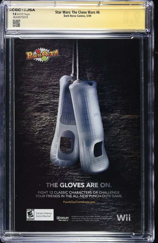 Star Wars: The Clone Wars #6 (5/09) signed by Eckstein & Lanter Graded CGC 9.8