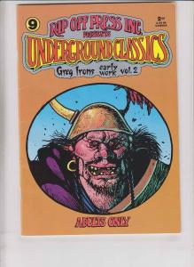 Underground Classics #9 VF- the early work of GREG IRONS rip off press 1989