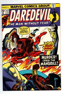 Daredevil #112 - Black Widow - Mandrill - 1974 - VF/NM