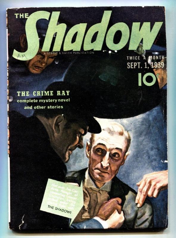 SHADOW SEPT 1 1939 pulp magazine THE CRIME RAY STREET & SMITH fn-