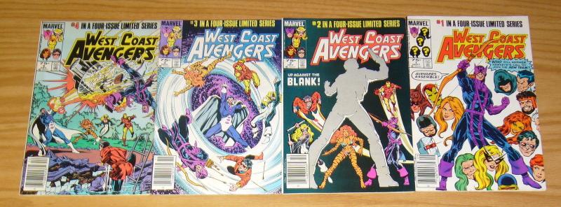 West Coast Avengers #1-4 FN complete series - hawkeye - iron man - newsstand set