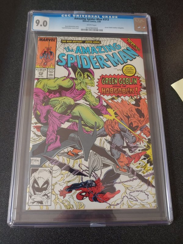 AMAZING SPIDER-MAN #312 CGC 9.0 TODD MCFARLANE