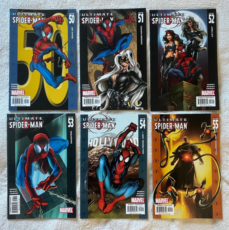 Ultimate Spider-Man LOT #50-55 - Mark Bagley Covs. Bendis Story. (9.0/9.2) 2004
