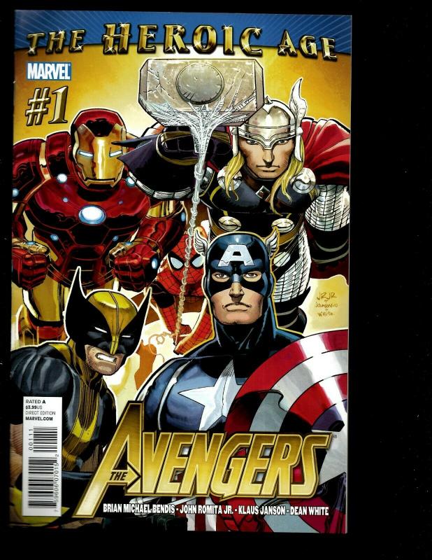 Lot Of 7 The Avengers Marvel Comics # 1 3 4 6 7 8 9 Iron Man Heroic Age SM12 