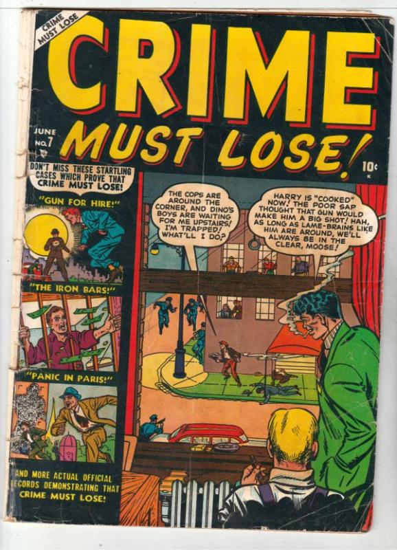 Crime Must Loose #7 (Jun-51) GD- Affordable-Grade 