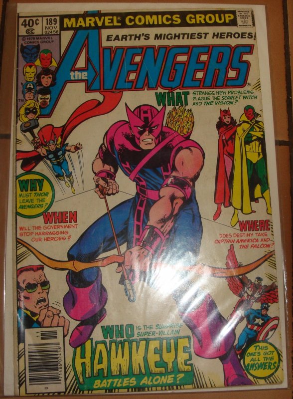 Avengers #189 John Byrne Henry Peter Gyrich Hawkeye