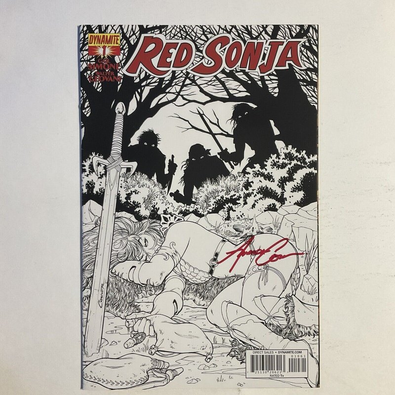 Red Sonja 1 2013 Signed by Amanda Conner Variant Dynamite NM near mint
