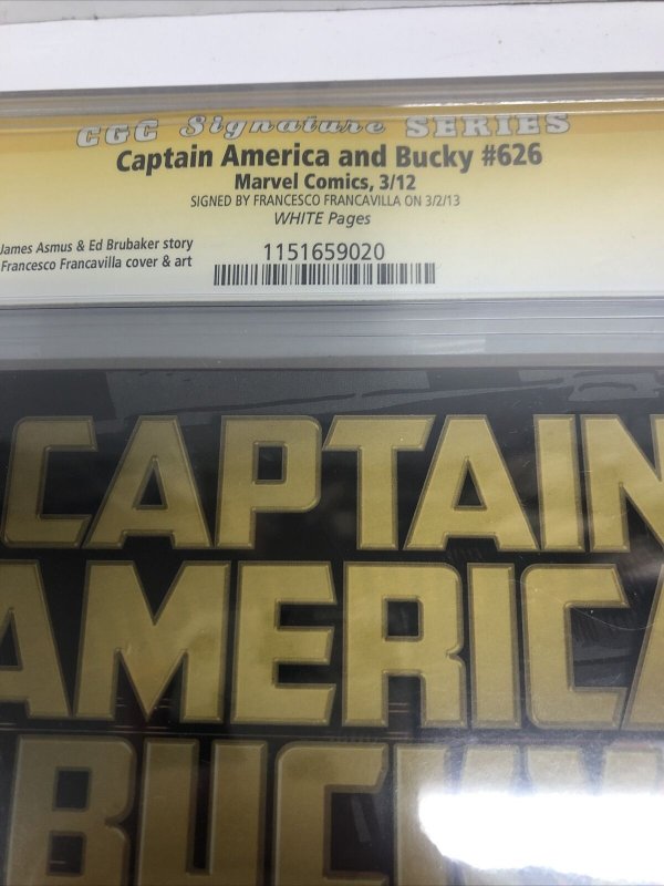 Captain America And Bucky  (2012) #626 (CGC 9.8 SS) Signed By F. Francavilla
