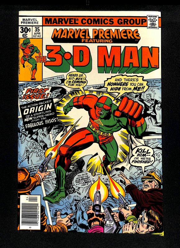 Marvel Premiere #35 1st 3-D Man Jack Kirby Art!