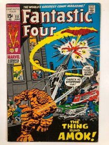 FANTASTIC FOUR 111 (June 1971)Stan Lee, John Buscema Joe Sinnott  VERY GOOD-FINE