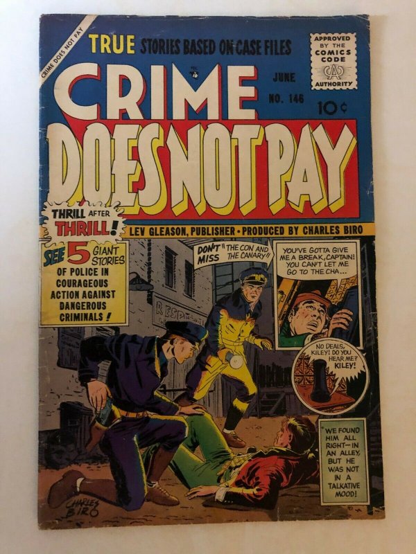 CRIME DOES NOT PAY (Lev Gleason) 146  VERY GOOD June 1955 Powell,Giordano,Morisi