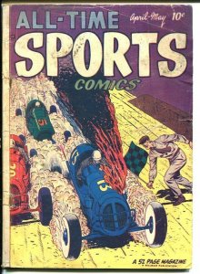 ALL-TIME SPORTS COMICS #4-INDY CAR-WRESTLING-BOXING G+