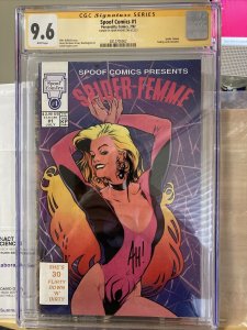 Spoof Comics  Presents #1 Spider-Femme CGC SS 9.6 Signed by Adam Hughes