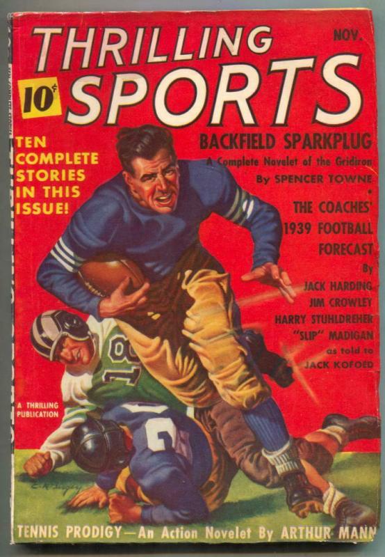 Thrilling Sports Pulp November 1939- Football Forecast VF-