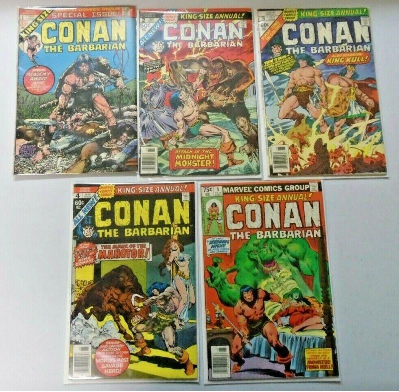 Conan the Barbarian run #1 to #5 Annual average 4.0 VG (1973)