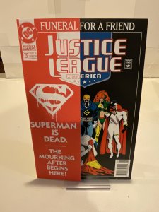 Justice League America #70 1993  9.0 (our highest grade) Funeral For A Friend!