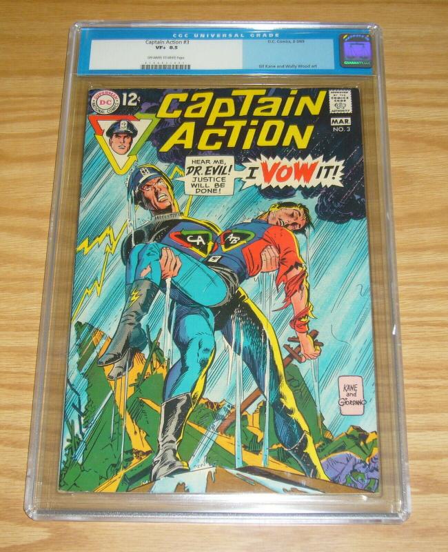 Captain Action #3 CGC 8.5 silver age dc comics - gil kane - wally wood 1969