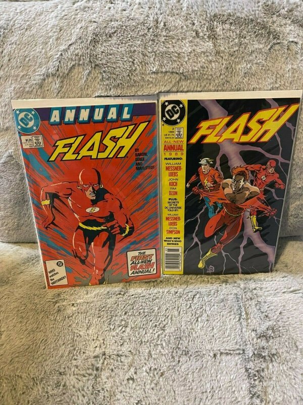 Lot of 2 Flash Annual #1 & 3 DC Comics 1987 & 1989 Dc Comic 