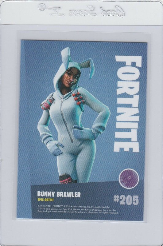 Fortnite Bunny Brawler 205 Epic Outfit Panini 2019 trading card series 1