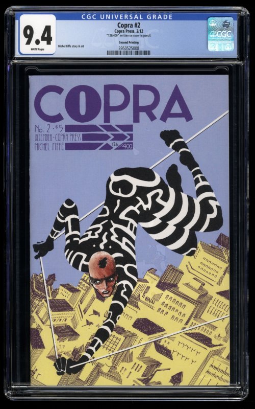 Copra #2 CGC NM 9.4 White Pages 2nd Print Scarce!