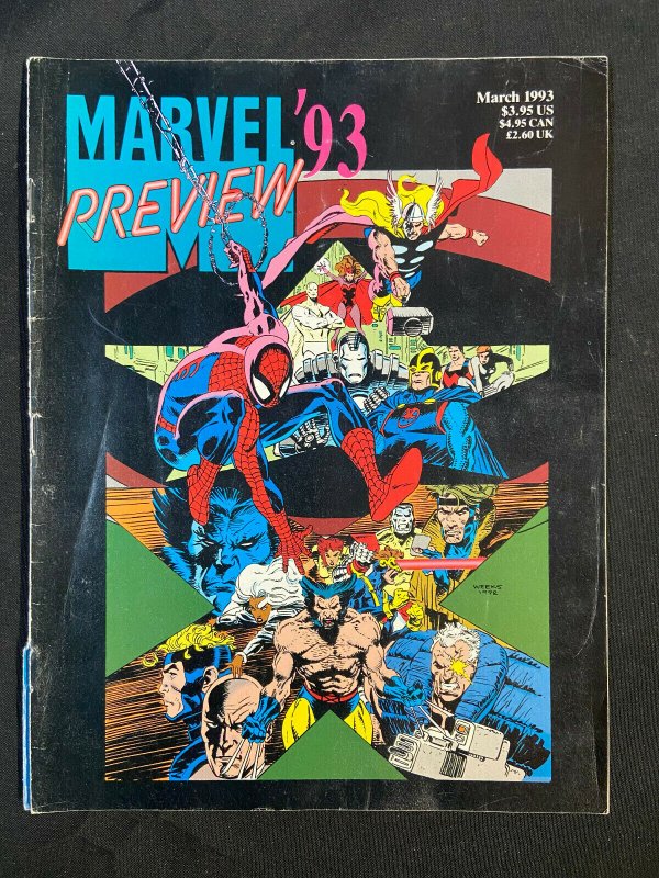 MARVEL MAGAZINE YEAR IN REVIEW '92 & MARVEL PREVIEW '93 VG