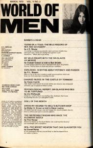 World of Men 3/1973-Emtee-Nazi Biker branding bondage cover-Saunders