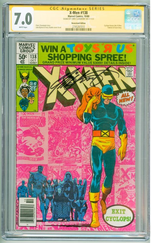 The X-Men #138 (1980) CGC Signature 7.0! Signed by Chris Claremont!