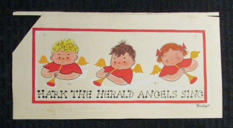 CHRISTMAS Hark The Herald Angels Sing 10.5x5.5 Greeting Card Art #6B