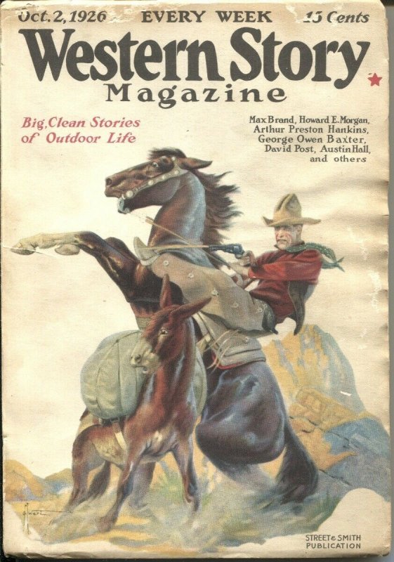 Western Story Pulp OCT 2 1926-MAX BRAND-George H. Wert cover