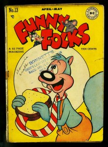 Funny Folks #13 1948- Nutsy Squirrel - DC Funny Animal- G