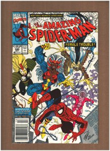 Amazing Spider-man #340 Newsstand Marvel Comics 1990 1st FEMME FATALES VF+ 8.5