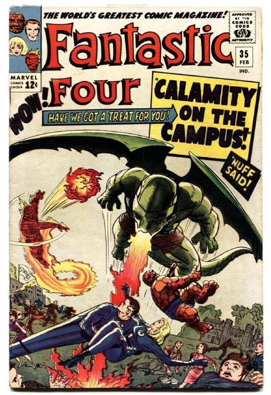 FANTASTIC FOUR #35 comic book 1965-FIRST DRAGON MAN KIRBY