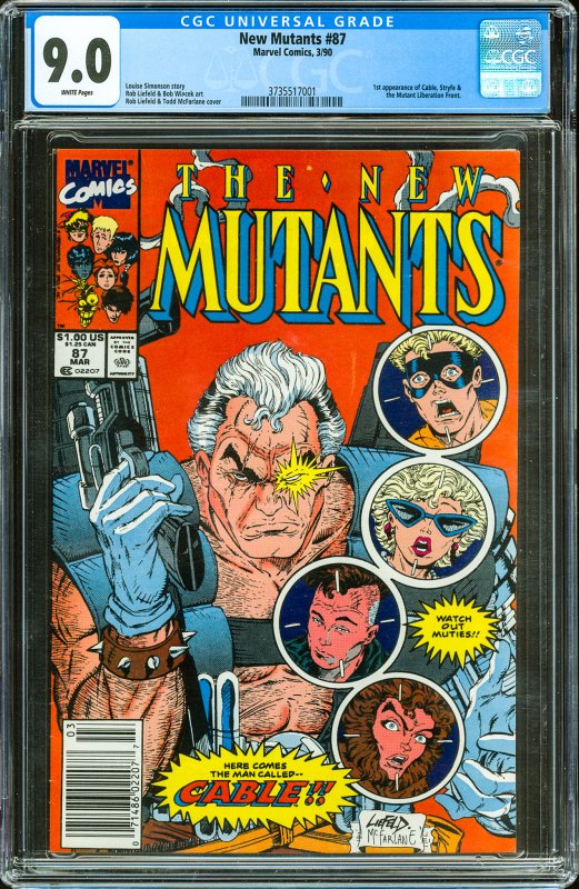 The New Mutants #87  (1990) CGC Graded 9.0 - 1st App of Cable!