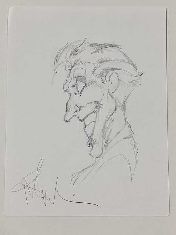 JOKER BY ANGEL MEDINA ORIGINAL ART PENCIL SKETCH SIGNED