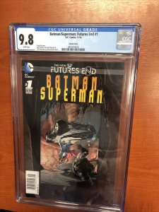 Batman/Superman: Future End (2014) #1 (CGC 9.8 WP) RARE Cover Newsstand