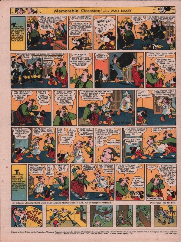 Walt Disney Mickey Mouse Weekly Comics - July 18, 1942 ~ WH