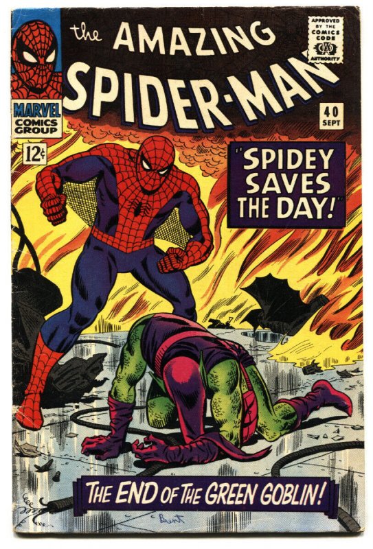 AMAZING SPIDER-MAN #40 -1966-Death of the Green Goblin-comic book VG+ 