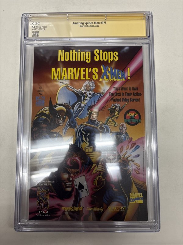 The Amazing Spider-Man (1993) # 375 (CGC 9.8 WP)  Signed / Sketch Mark Bagley