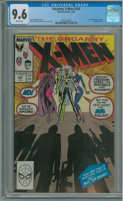 The Uncanny X-Men #244 (1989) CGC 9.6! 1st Appearance of Jubilee!