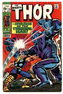 THOR #170 comic book 1969 MARVEL COMICS THERMAL MAN JACK KIRBY VG